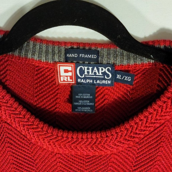 Mens Size XL Chaps Ralph Lauren Knit Red Sweater - Picture 4 of 12